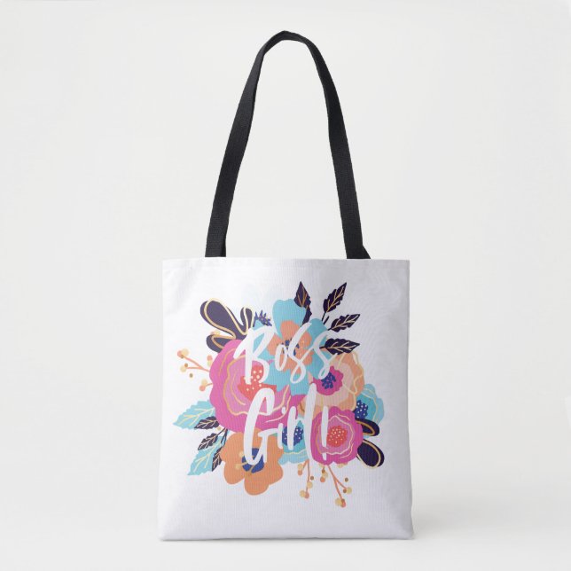 Bolsa Tote Roteiro corajoso na moda floral da menina | do (Frente)