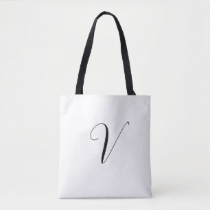 Bolsa Tote roteiro de monograma personalizado inicial