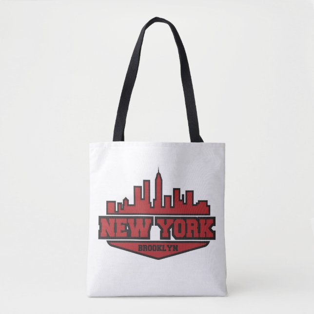 Bolsa Tote Roteiro do estilo do bloco de Brooklyn New York | (Frente)