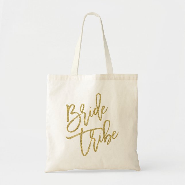 Bolsa Tote Roteiro Dourado do brilho do tribo da noiva (Frente)
