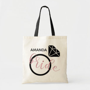 Bolsa Tote Roteiro escrito à mão Dourado cor-de-rosa modern