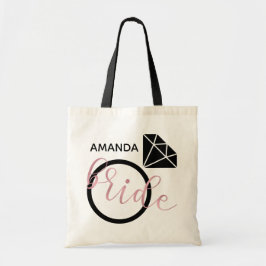 Bolsa Tote Roteiro escrito à mão Dourado cor-de-rosa moderno