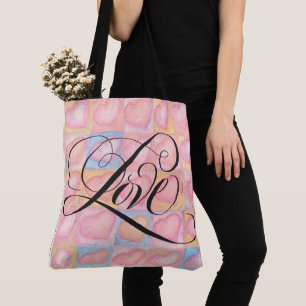Bolsa Tote Roteiro extravagante da caligrafia do AMOR que