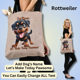 Bolsa Tote Rottweiler - Adicionar Nome do Cachorro, Alterar T
