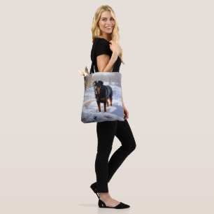 Bolsa Tote Rottweiler Deixe Nevar Natal