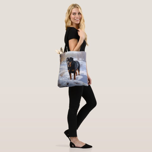 Bolsa Tote Rottweiler Deixe Nevar Natal (No(a) Modelo)