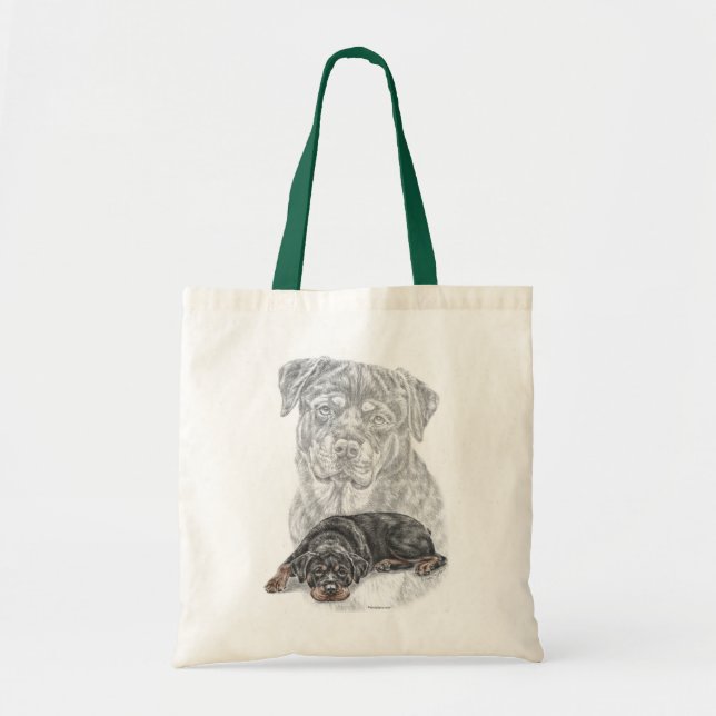 Bolsa Tote Rottweiler Dog Art (Frente)