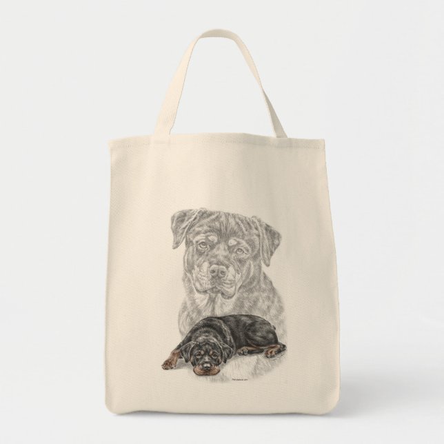 Bolsa Tote Rottweiler Dog Art (Frente)