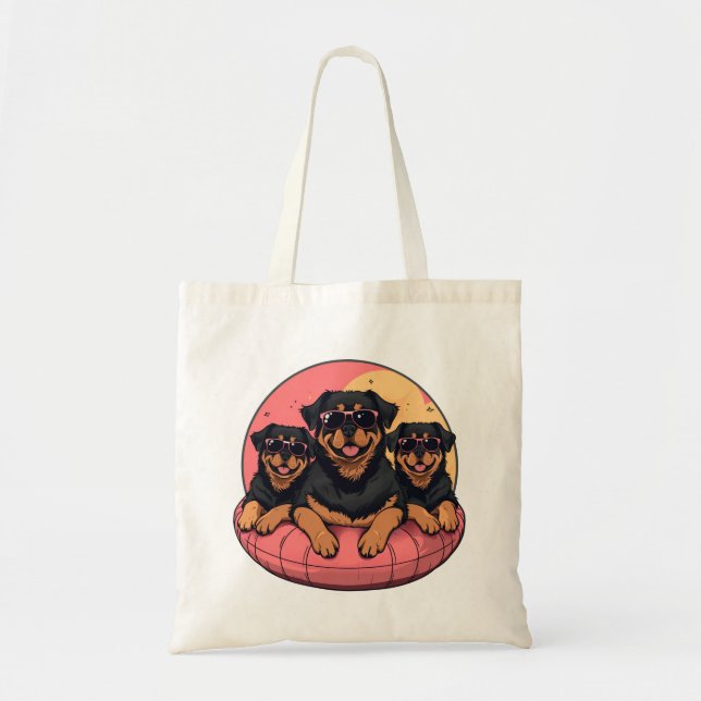Bolsa Tote Rottweiler Dogs Summer Piscinas Floties (Frente)