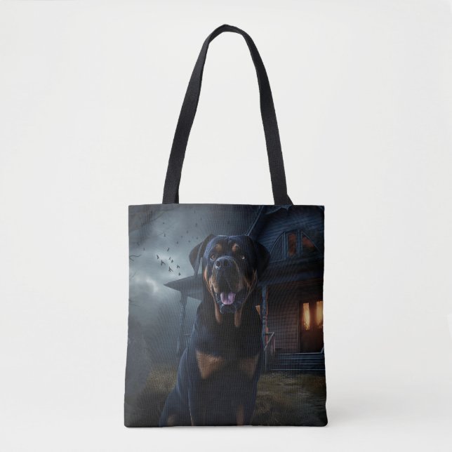 Bolsa Tote Rottweiler Halloween Scary (Frente)