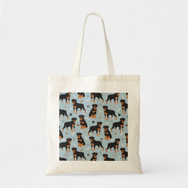 Bolsa Tote Rottweiler Ossos e Patas Cães (Frente)