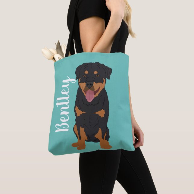 Bolsa Tote Rottweiler Personalizado (Close Up)