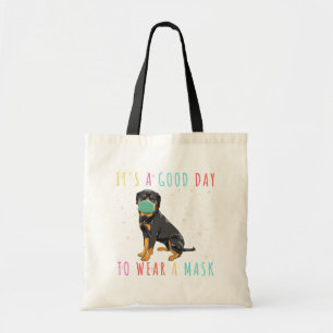 Bolsa Tote Rottweiler Veste Uma Máscara Engraçado É Um Bom