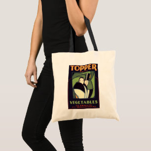 Bolsa Tote Rótulo Antigo de Legumes Topper, Romance Art Déco