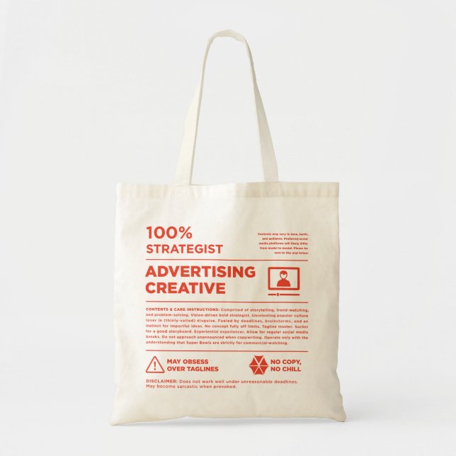 Bolsa Tote Rótulo de Cuidados de Design Gráfico Kean MGC (Frente)