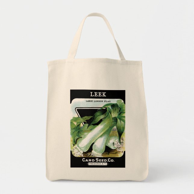 Bolsa Tote Rótulo de Pacote de Sementes de Leek (Frente)