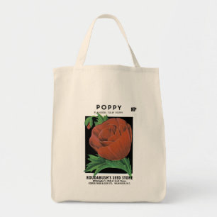 Bolsa Tote Rótulo do Pacote de Sementes da Poppy
