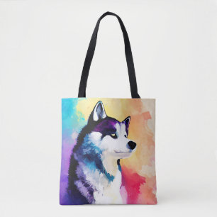 Bolsa Tote Rouco Cão Natureza Selvagem Pintura De Cor Animal