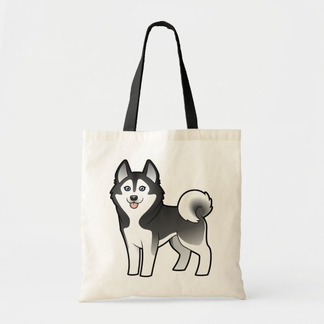 Bolsa Tote Rouco Siberian dos desenhos animados/Malamute do (Frente)