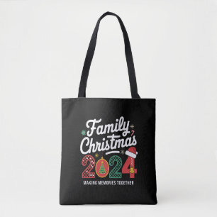 Bolsa Tote Roupa Combinando para o Natal da Família 2024 Esqu