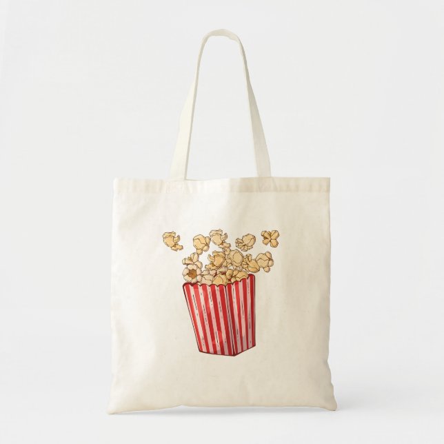 Bolsa Tote Roupa Noturna De Filme Para Amantes De Pipoca (Frente)