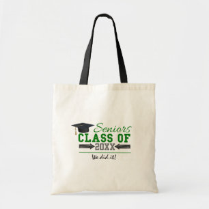 Bolsa Tote Roupas de formatura verdes e cinzas