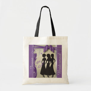 Bolsa Tote Roxo Amethyst elegante do design do casamento