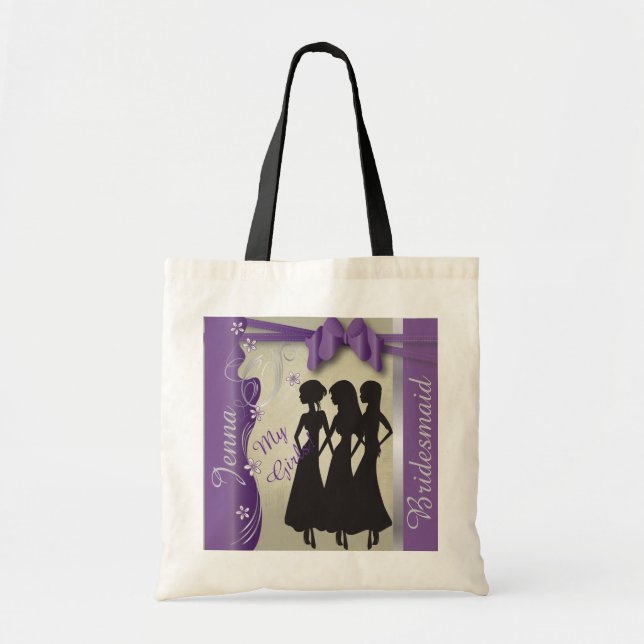 Bolsa Tote Roxo Amethyst elegante do design | do casamento (Frente)