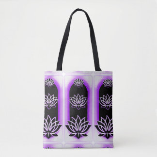 Bolsa Tote Roxo branco do saco da emanação de Lotus