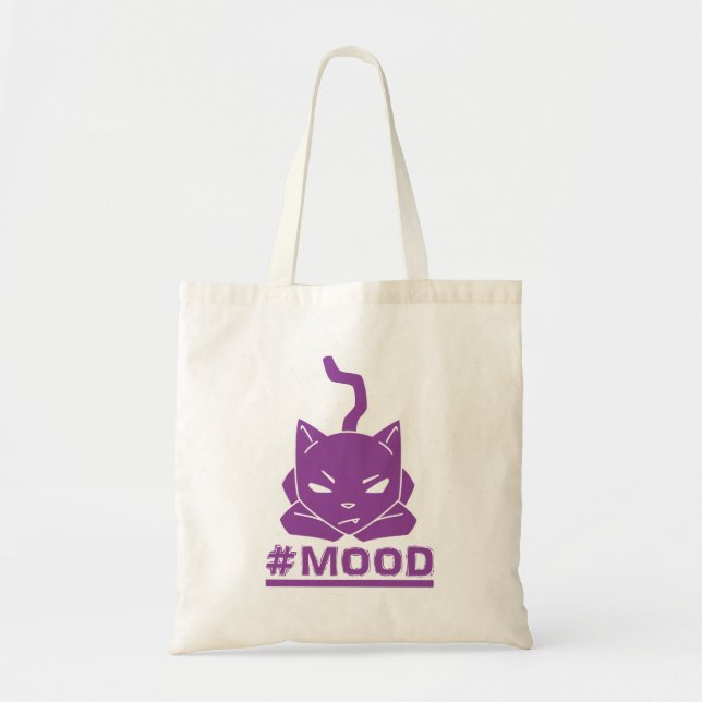 Bolsa Tote Roxo do gato do #MOOD (Frente)