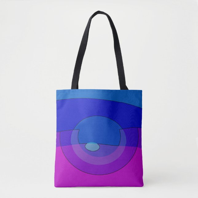 Bolsa Tote Roxo E Azul Abstrato 1007 (Frente)