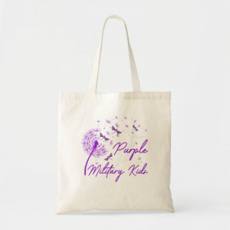 Bolsa Tote Roxo em abril Dandelion pelo Mês do Mili