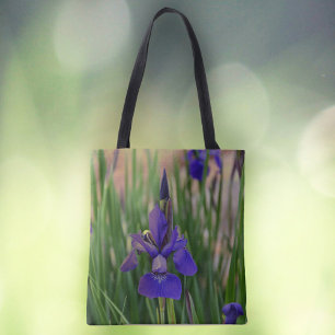 Bolsa Tote Roxo Floral Iris Botânica Fotográfica
