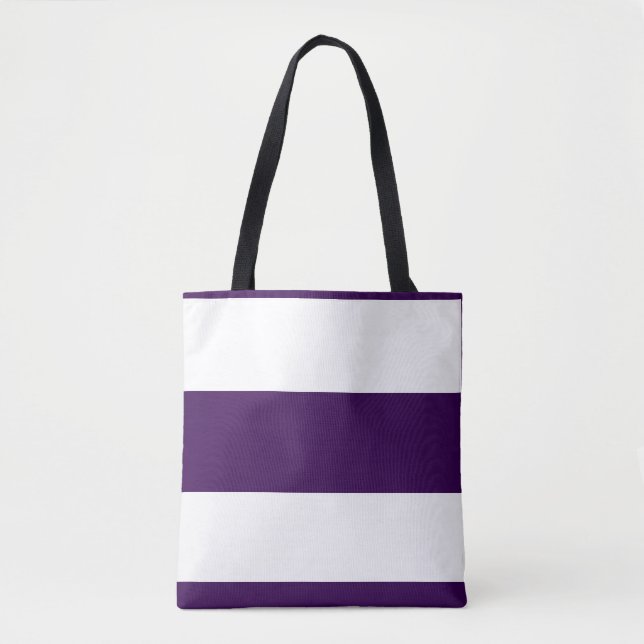 Bolsa Tote Roxo Pastel Clássico + Listras Brancas (Frente)