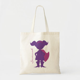 Bolsa Tote Roxo personalizado silhueta da menina do