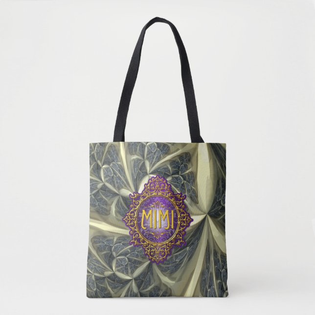 Bolsa Tote Roxo Real e Dourado do MIMI (Frente)