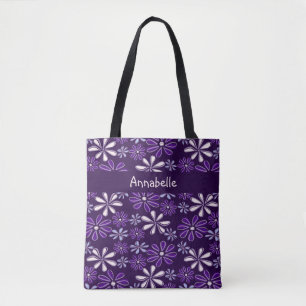 Bolsa Tote Roxo Roxo Escuro Seu Nome