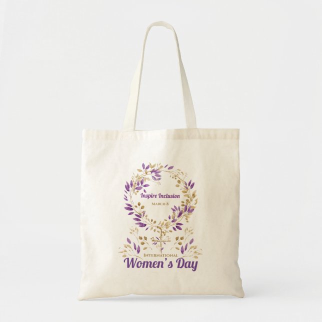 Bolsa Tote Roxo Sinal Mulher Dia da Mulher (Frente)