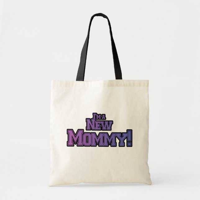 Bolsa Tote Roxo, sou uma Mamãe nova, Camisetas e presentes (Frente)