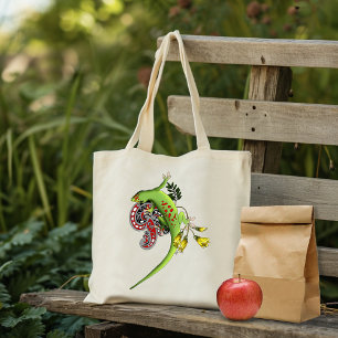 Bolsa Tote Roxo Tribal Gecko Verde