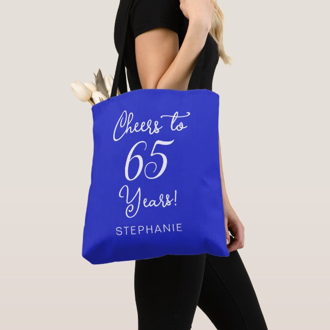 Bolsa Tote Royal Blue Cheers para 65 anos 65ª Festa de aniver (Close Up)