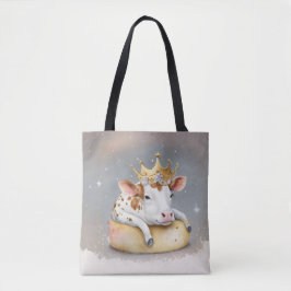 Bolsa Tote Royal Cow Dreaming on Cheese Throne               