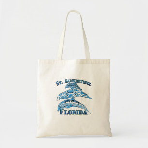 Bolsa Tote Rua. Augustine Florida Vacation Tribal Dolphins