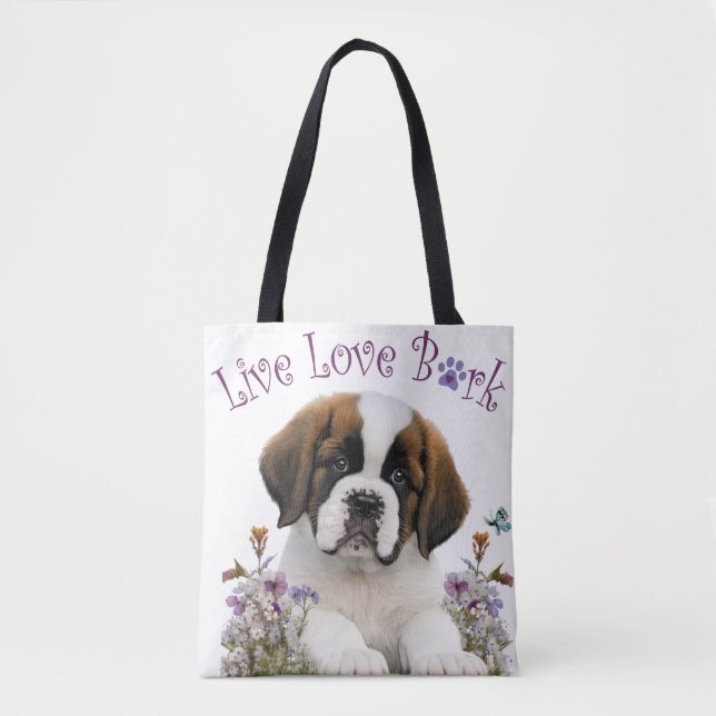 Bolsa Tote Rua Bernard Dog Mãe Floral (Frente)