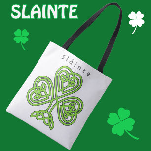 Bolsa Tote Rua Céltica Design Shamrock, Dia de Patrick Slain
