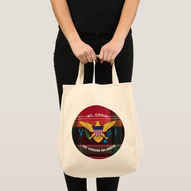 Bolsa Tote RUA Croix USVI, Bandeira das Ilhas Virgens dos EUA (Frente (produto))