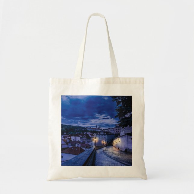 Bolsa Tote Rua da noite em Praga (Frente)