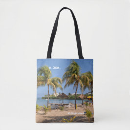 Bolsa Tote RUA das Ilhas Virgens dos EUA. Croix Beach Palms T