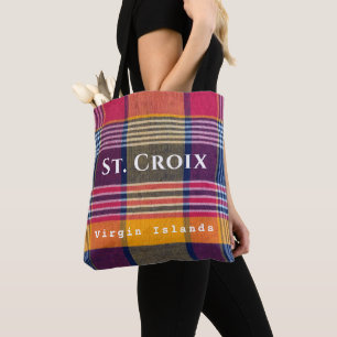 Bolsa Tote RUA das Ilhas Virgens dos EUA. Croix USVI Madras P