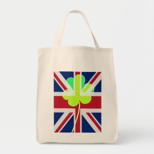 Bolsa Tote Rua de Clover da Irish British Flag Shamrock, Patr